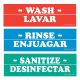 Three Sink Labels Wash/rinse/sanitizer; 1 Ea - English/spanish